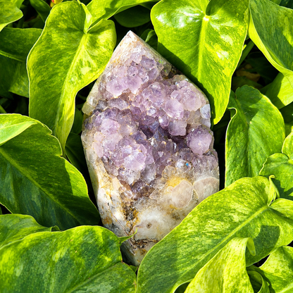 Amethist Geode Toren met Roze Calciet - 17