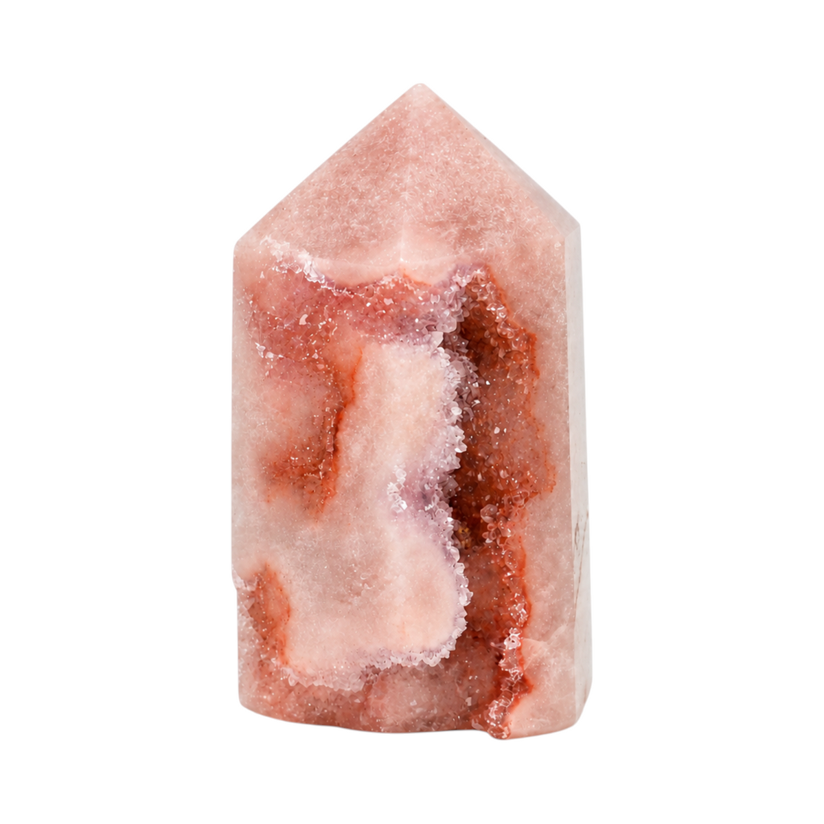 Roze Amethist Toren met Druzy Geode - 5