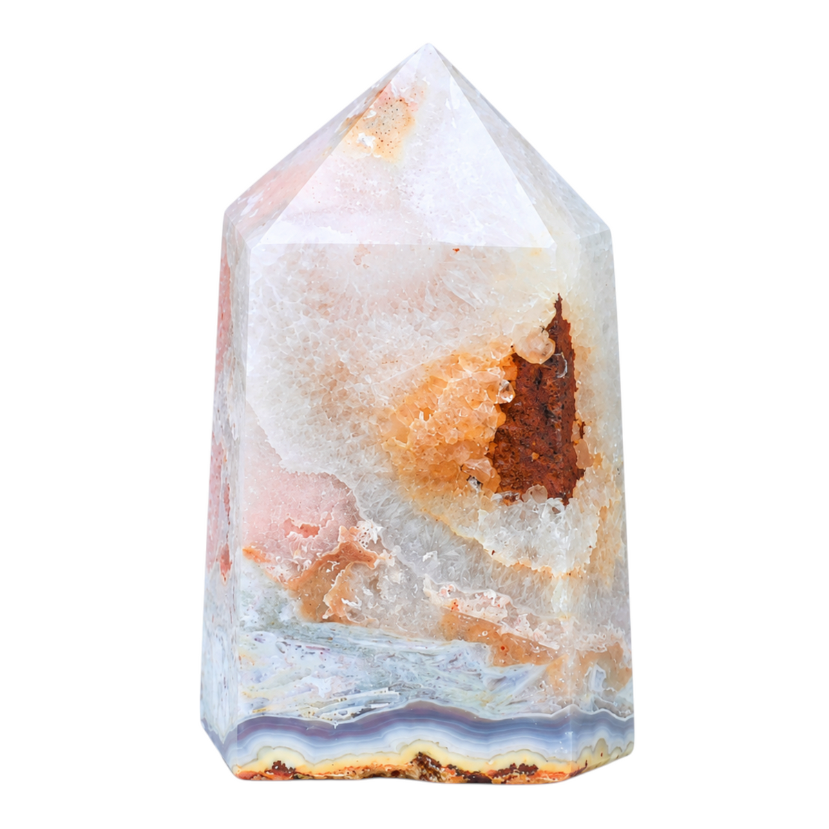 Roze Amethist Toren met Druzy Geode - 11