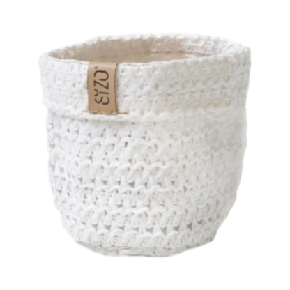 Pot de fleurs en papier tissé